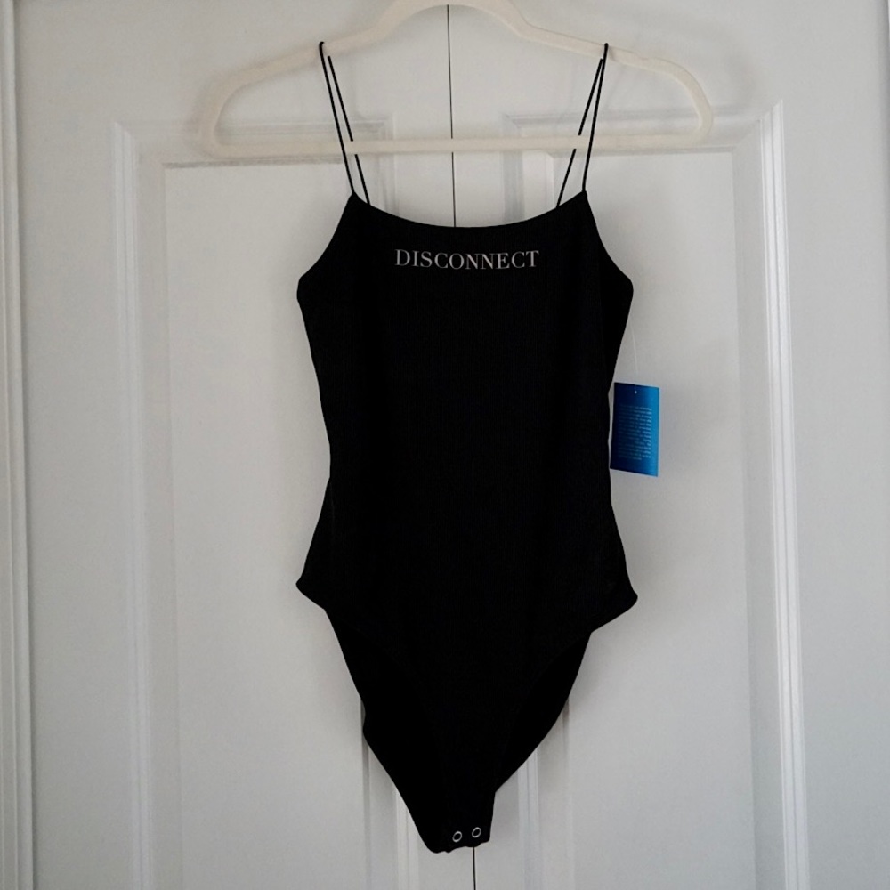 Black “Disconnect” Bodysuit